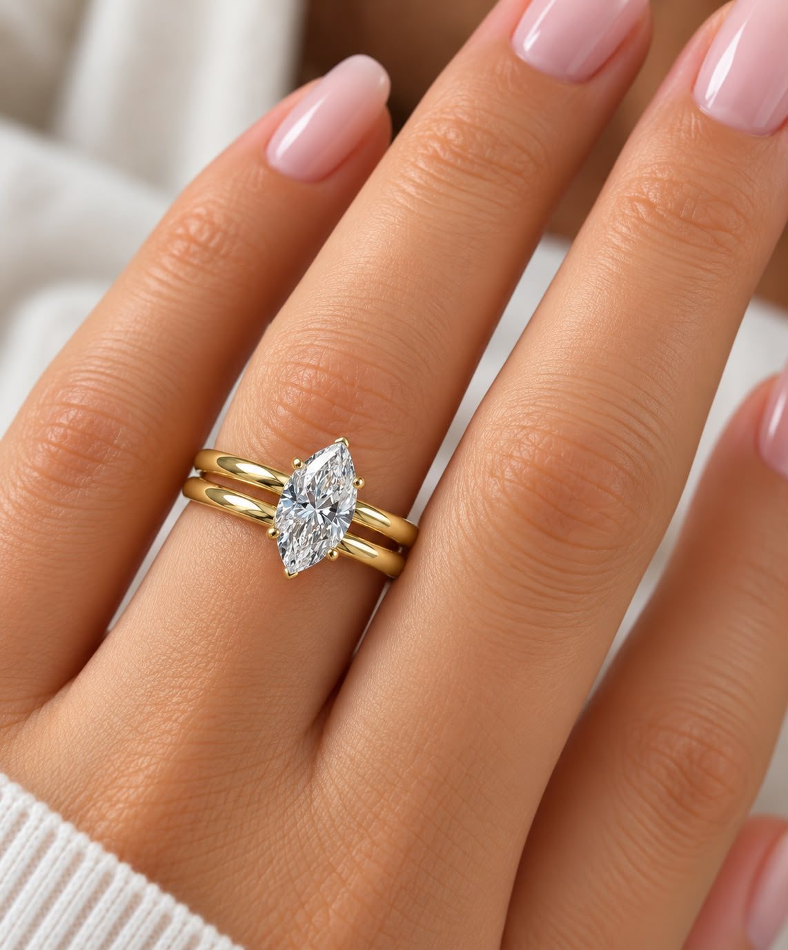 Bague Marquise Double Anneau
