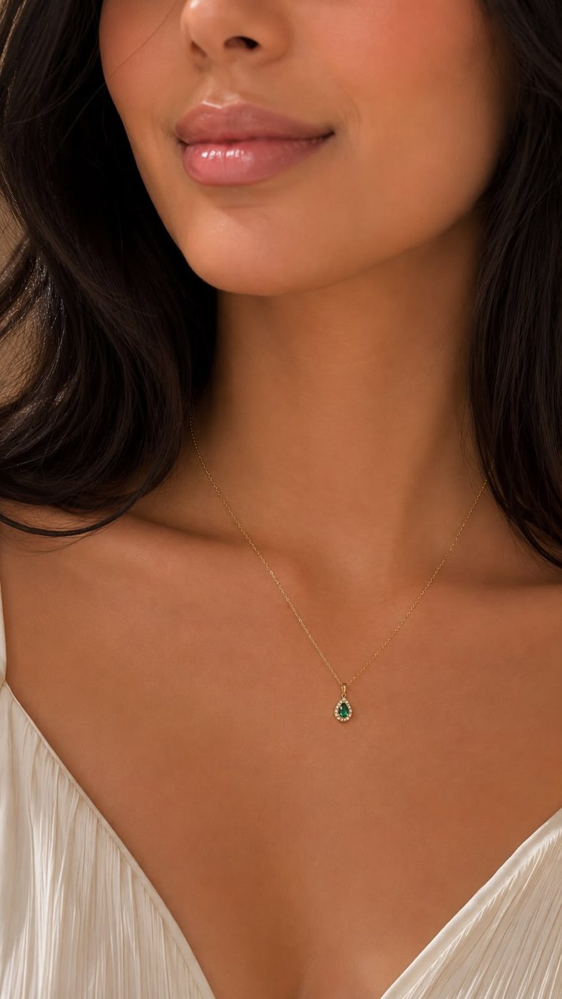 Collier Goutte Émeraude