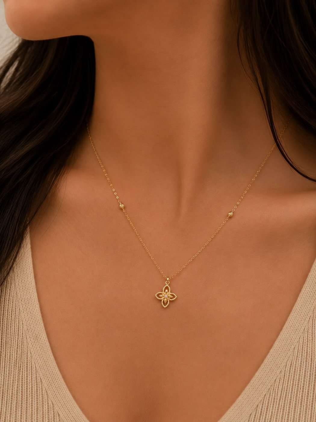 Collier Trèfle Ajouré